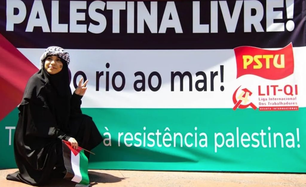 Filistin için LIT-CI kampanyası pankartı